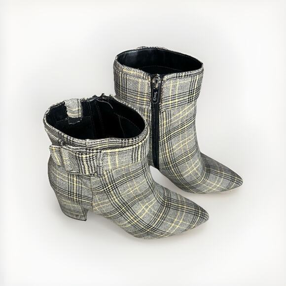 Circus by Sam Edelman Hardee Plaid Ankle Boots Size 7M Block Heel Zip - Picture 3 of 6